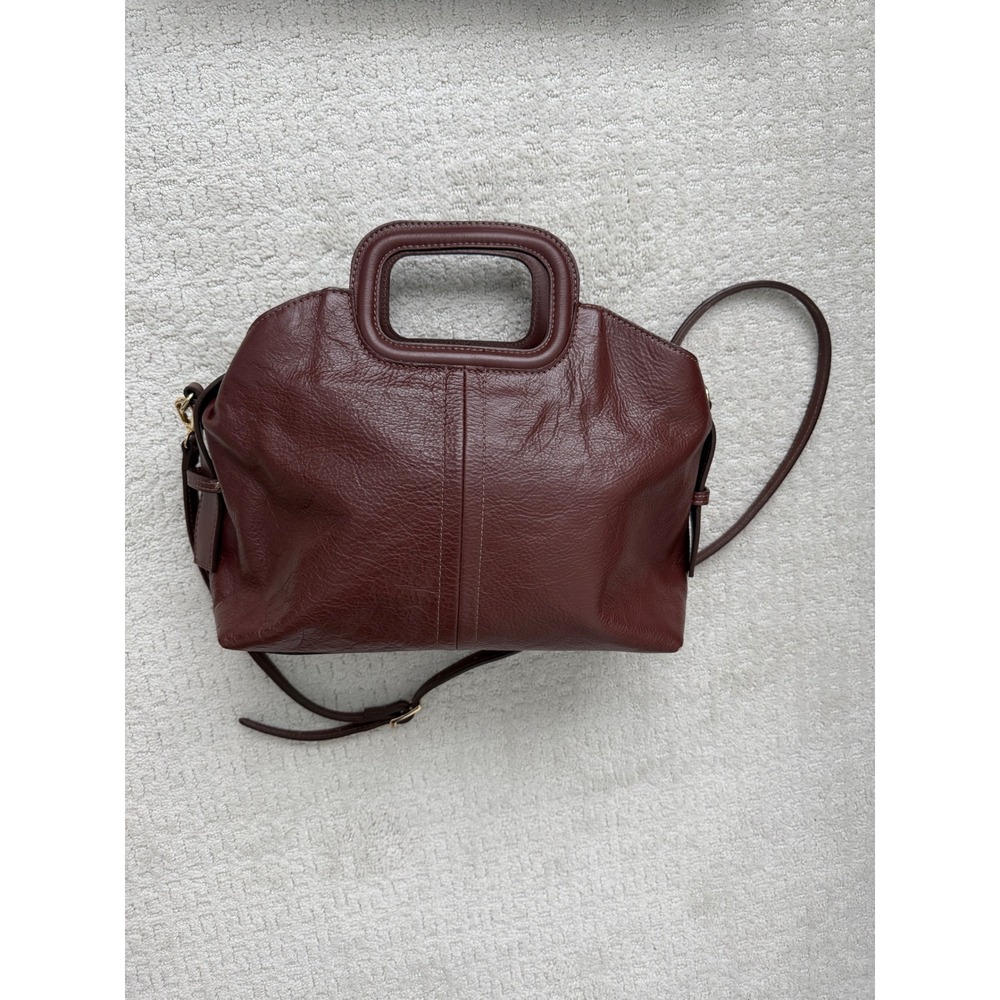 Leather Cutout Handle Crossbody Bag Gold Hardware made in Italy